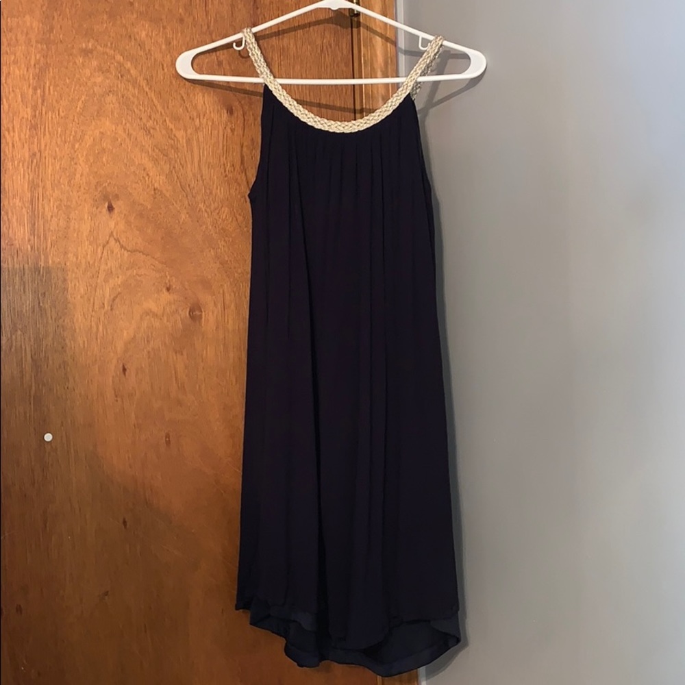 navy, short semi-formal dress (worn once)